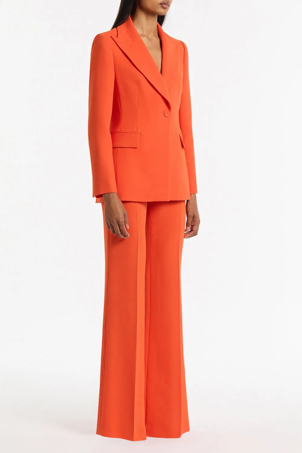 TANGERINE CREPE LONG LINE JACKET sold by Carla Zampatti product image thumbnail 4