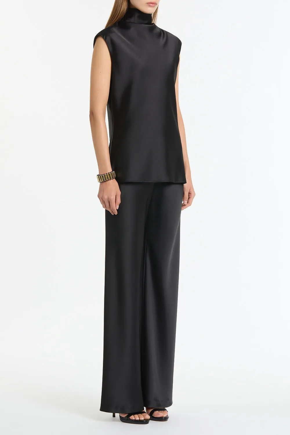 BLACK SATIN CAP SLEEVE TOP sold by Carla Zampatti product image thumbnail 3