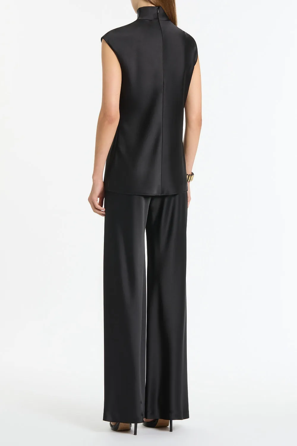 BLACK SATIN CAP SLEEVE TOP sold by Carla Zampatti product image thumbnail 2