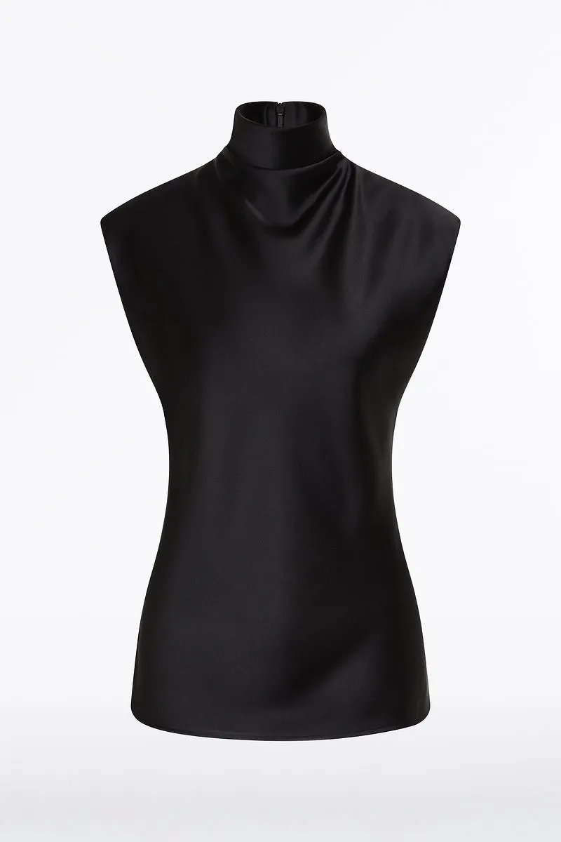 BLACK SATIN CAP SLEEVE TOP sold by Carla Zampatti product image thumbnail 4