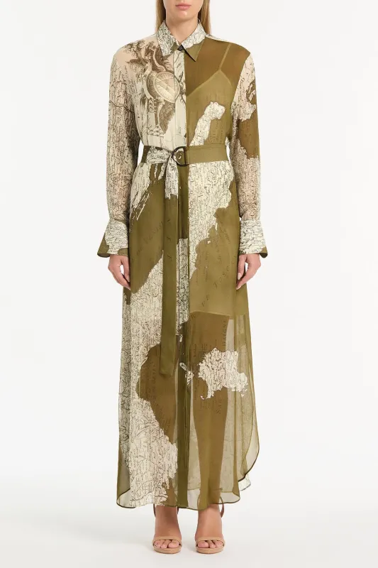 JUNIPER ITALIA GEORGETTE MAXI SHIRT DRESS sold by Carla Zampatti