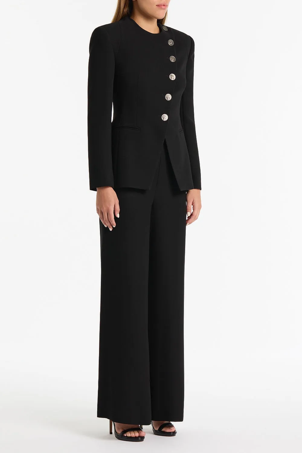 BLACK CREPE MONETA LONG JACKET sold by Carla Zampatti product image thumbnail 3