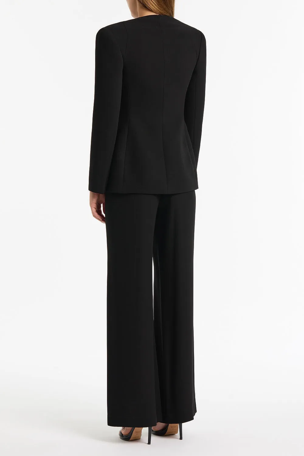 BLACK CREPE MONETA LONG JACKET sold by Carla Zampatti product image thumbnail 2