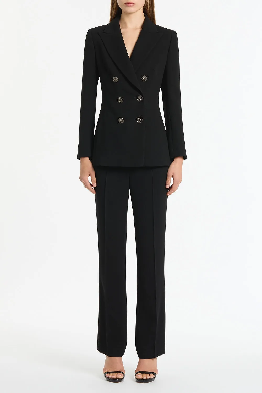 BLACK CREPE DOUBLE-BREASTED JACKET sold by Carla Zampatti