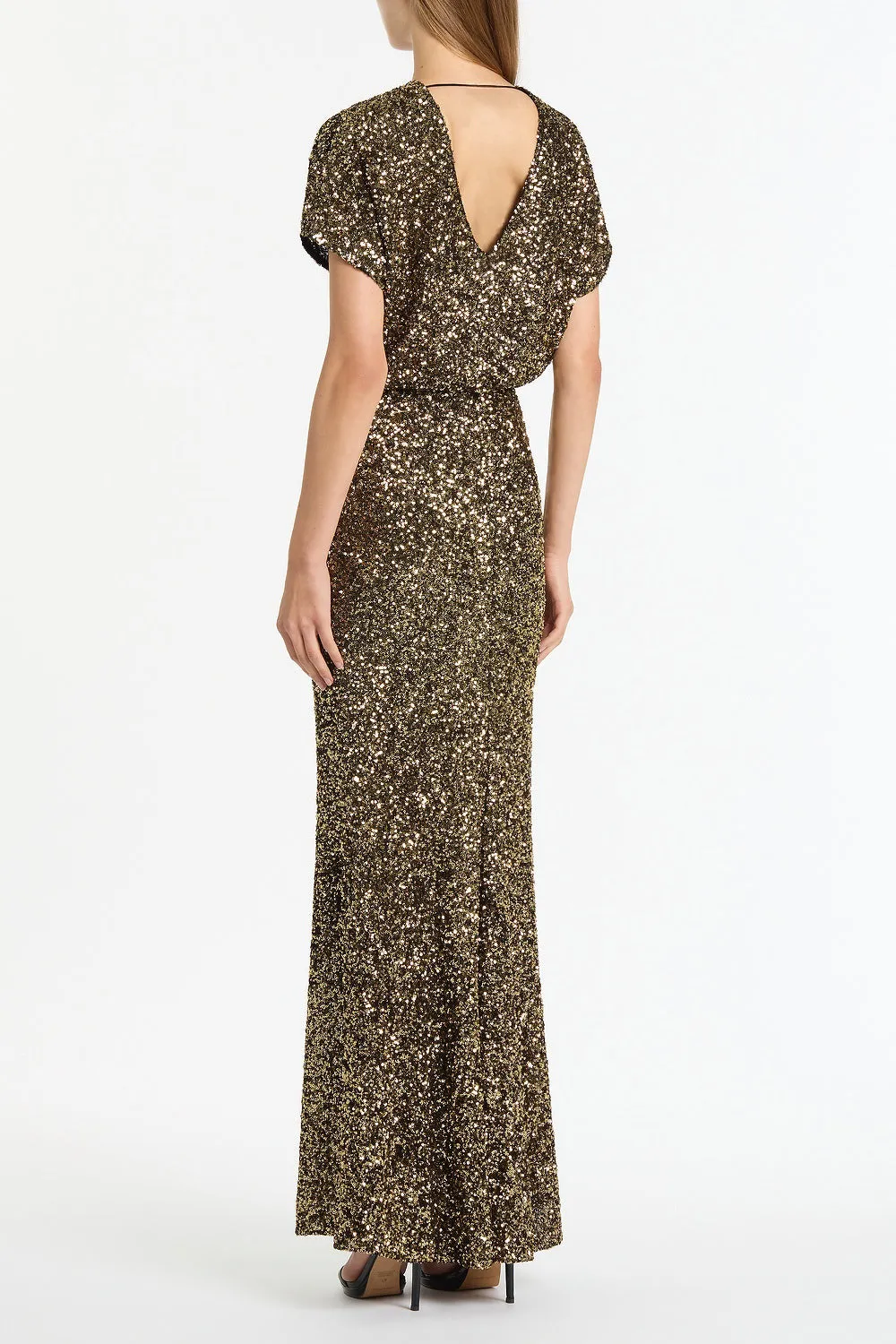 BRONZE CRUSHED SEQUIN DRAPE TOP sold by Carla Zampatti product image thumbnail 2