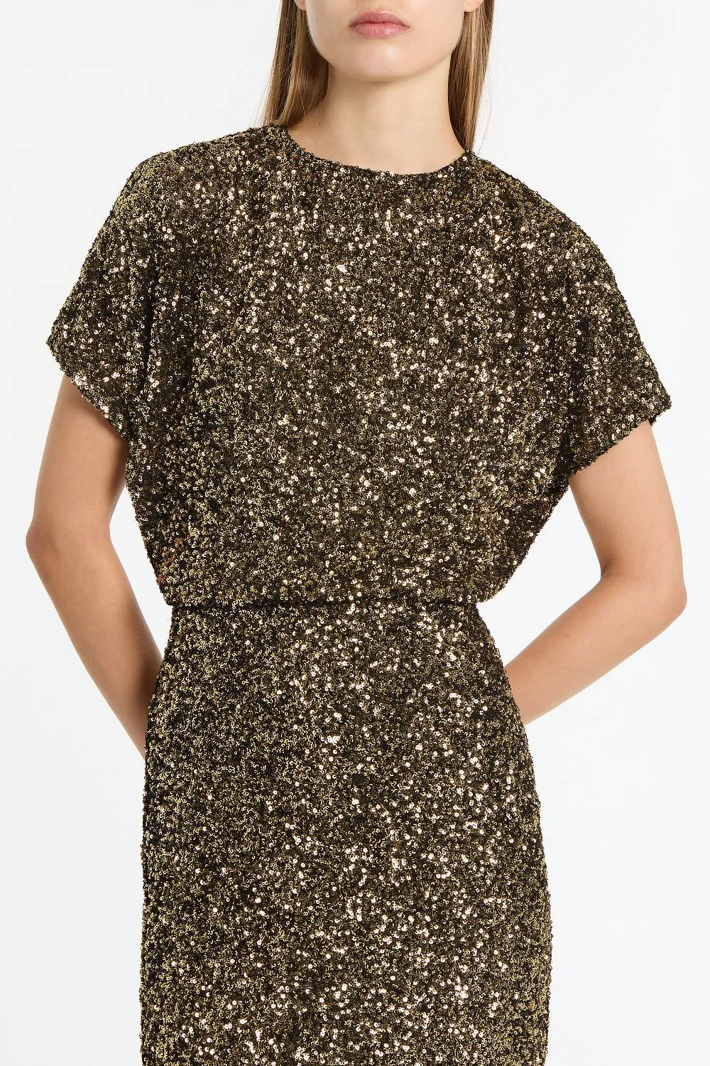 BRONZE CRUSHED SEQUIN DRAPE TOP sold by Carla Zampatti product image thumbnail 4