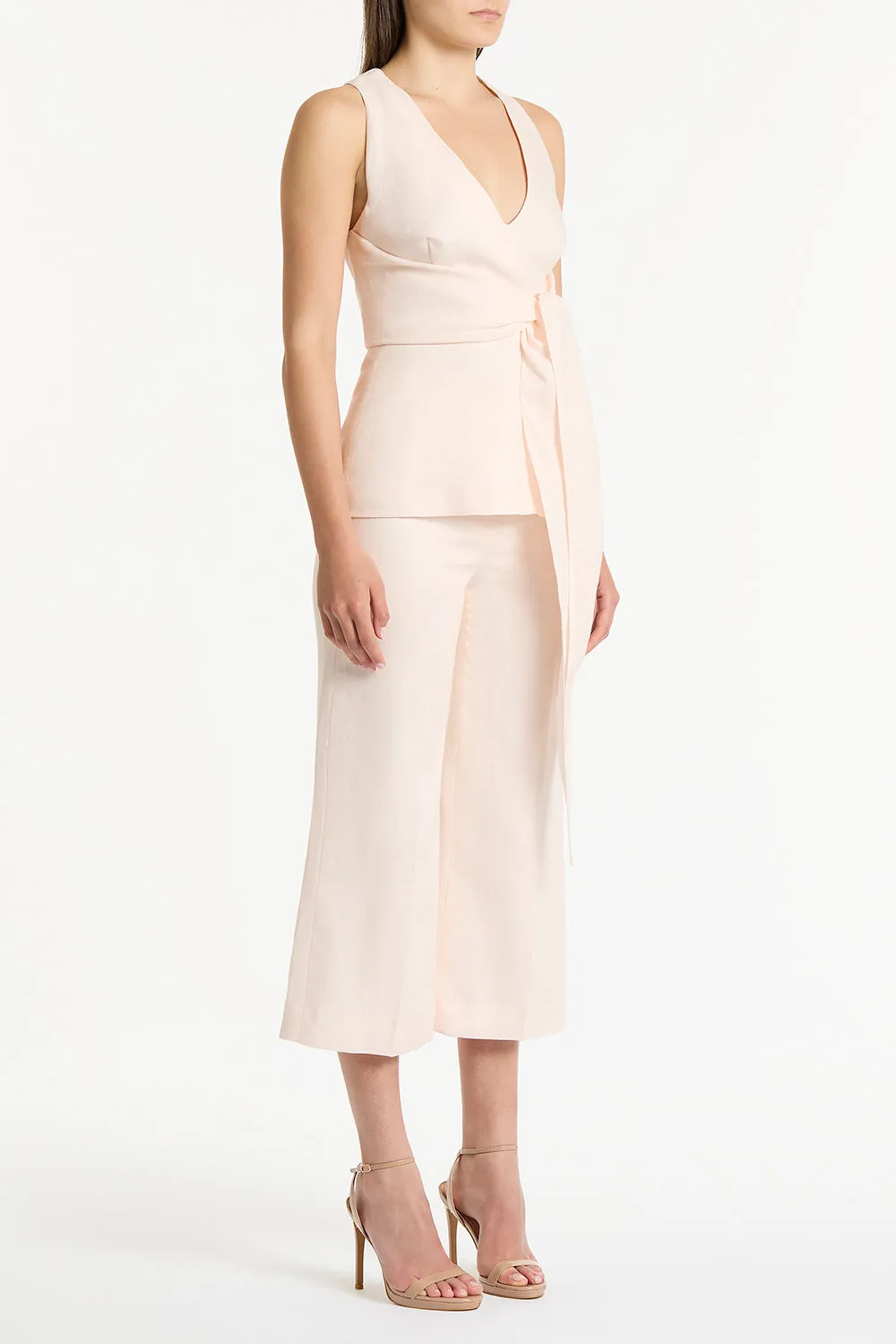 ROSA LINEN V-NECK WRAP TOP sold by Carla Zampatti product image thumbnail 3