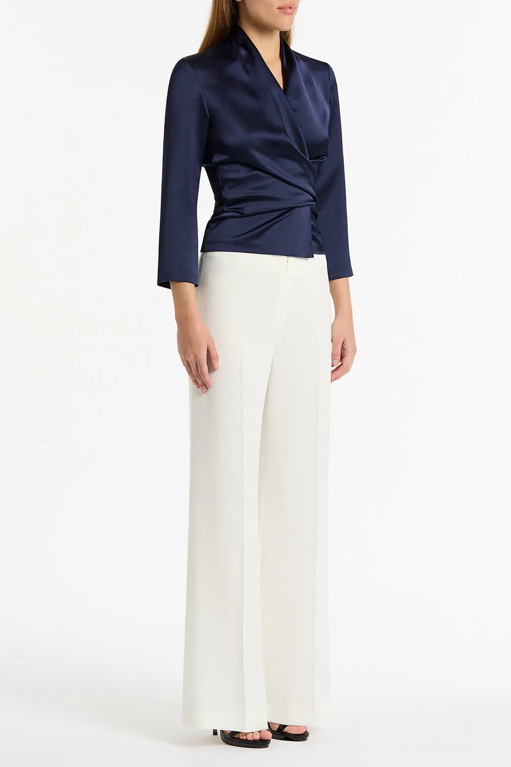 MIDNIGHT SATIN WRAP TOP sold by Carla Zampatti product image thumbnail 3