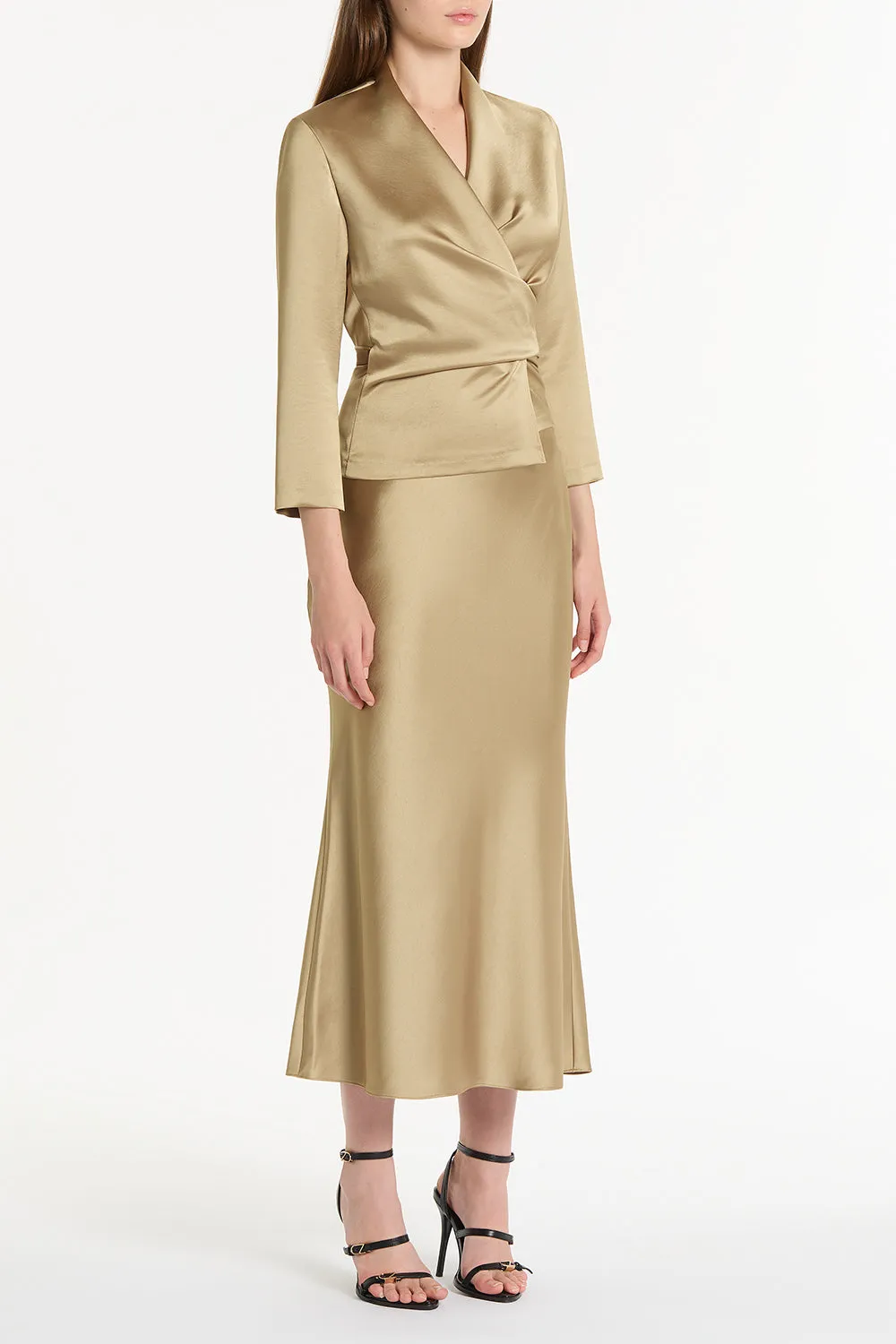 TOURMALINE SATIN WRAP TOP sold by Carla Zampatti product image thumbnail 3