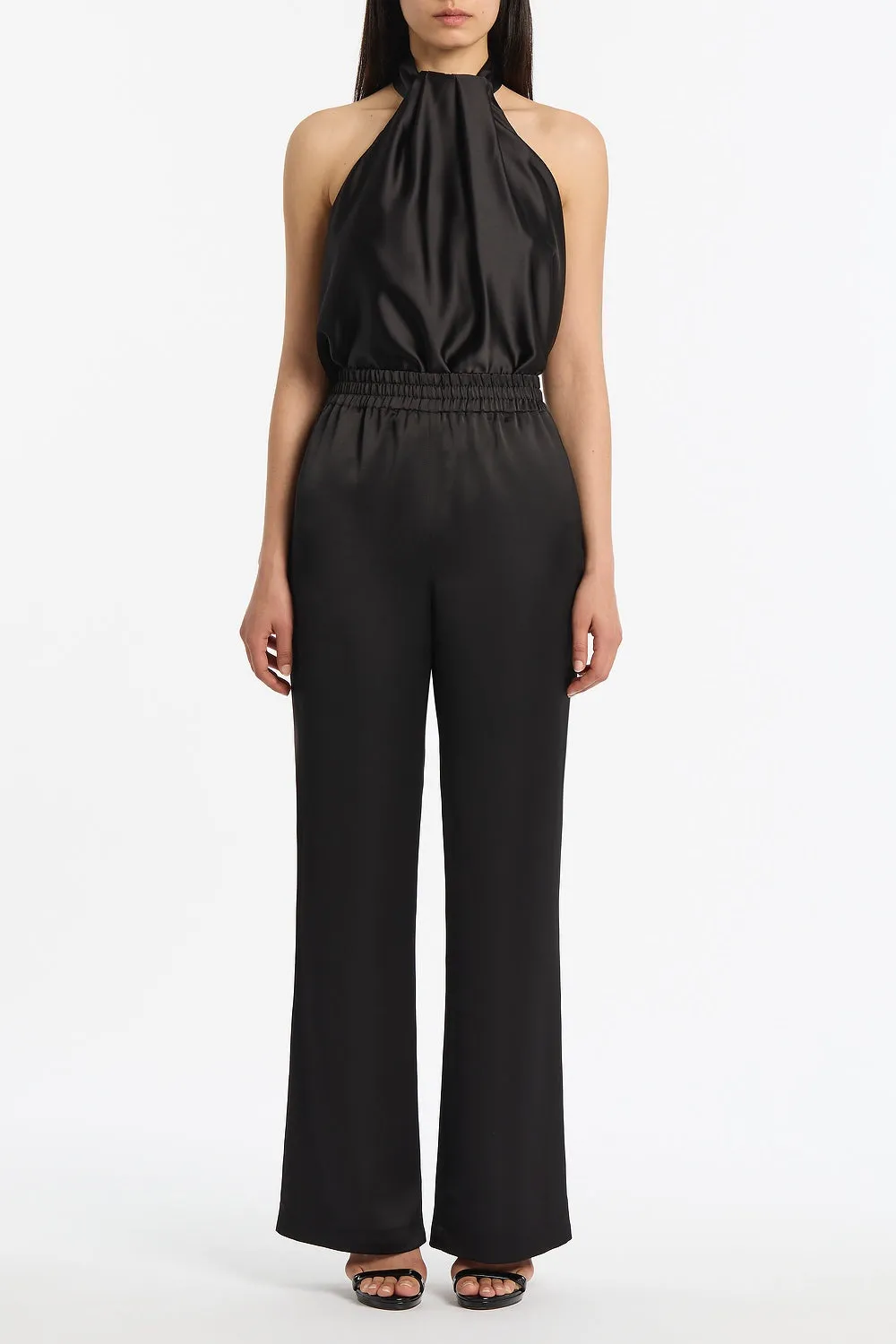 BLACK LUSTRE SATIN ELASTIC PANT sold by Carla Zampatti product image thumbnail 4