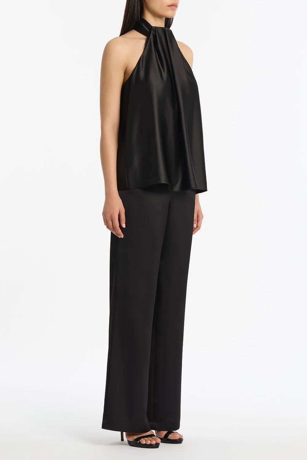 BLACK LUSTRE SATIN ELASTIC PANT sold by Carla Zampatti product image thumbnail 2