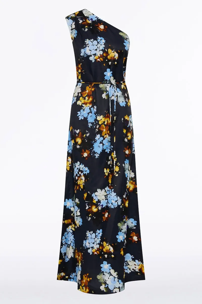 MIDNIGHT BOTANICA VISCOSE TWILL ONE SHOULDER DRESS sold by Carla Zampatti product image thumbnail 5