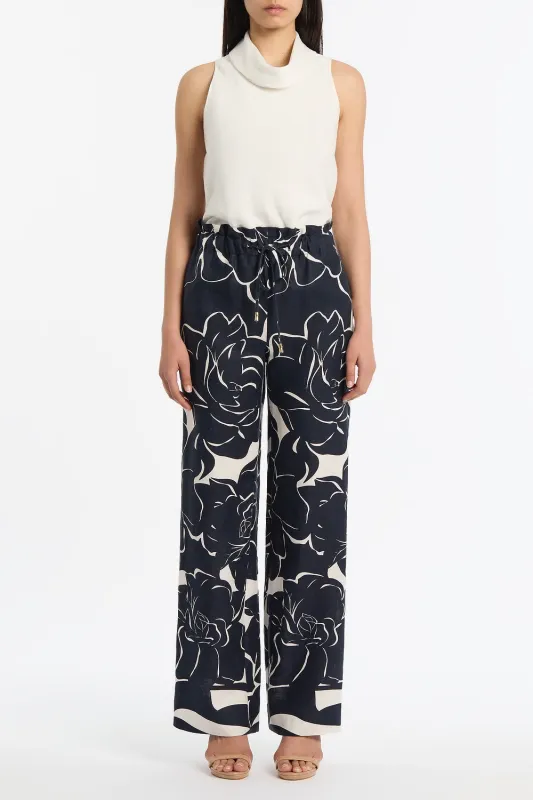 CELESTIAL PETALS LINEN TIE WAIST PANT sold by Carla Zampatti