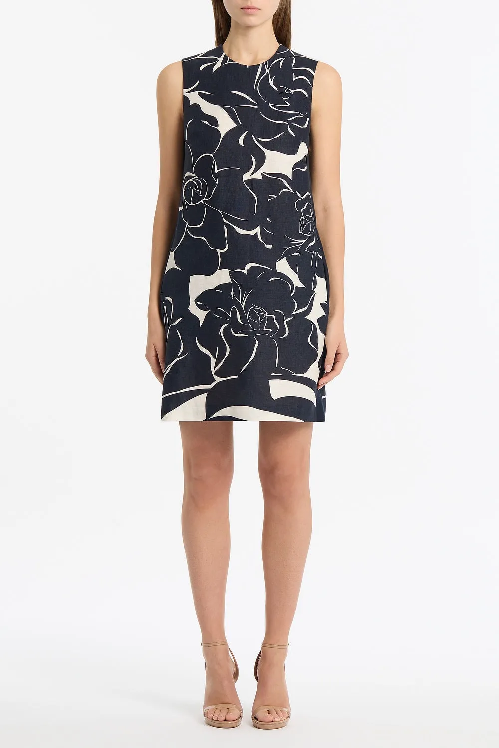 CELESTIAL PETALS LINEN SHIFT DRESS sold by Carla Zampatti