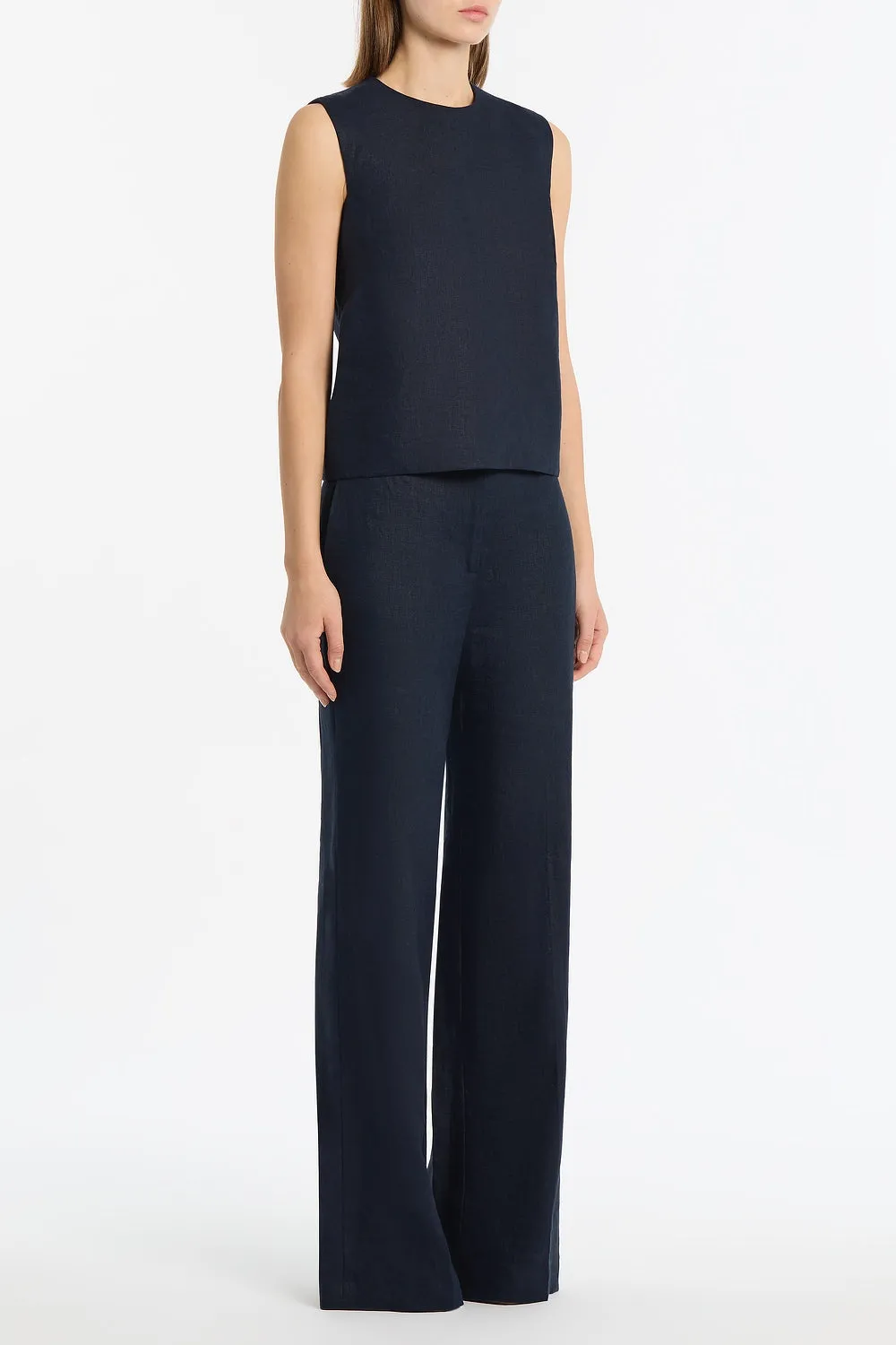 NAVY LINEN TANK TOP sold by Carla Zampatti product image thumbnail 2