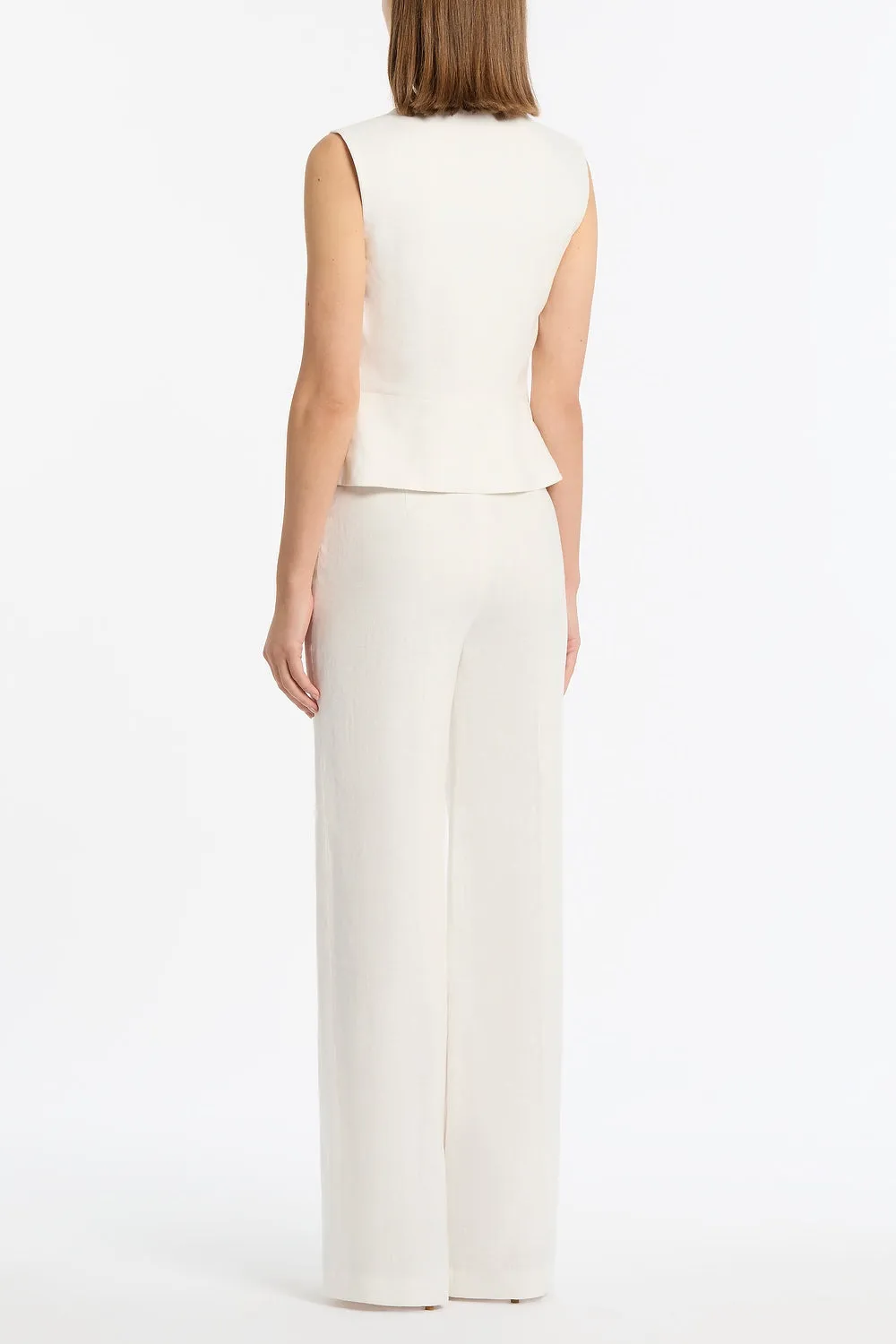 IVORY LINEN DOUBLE BREASTED VEST sold by Carla Zampatti product image thumbnail 3