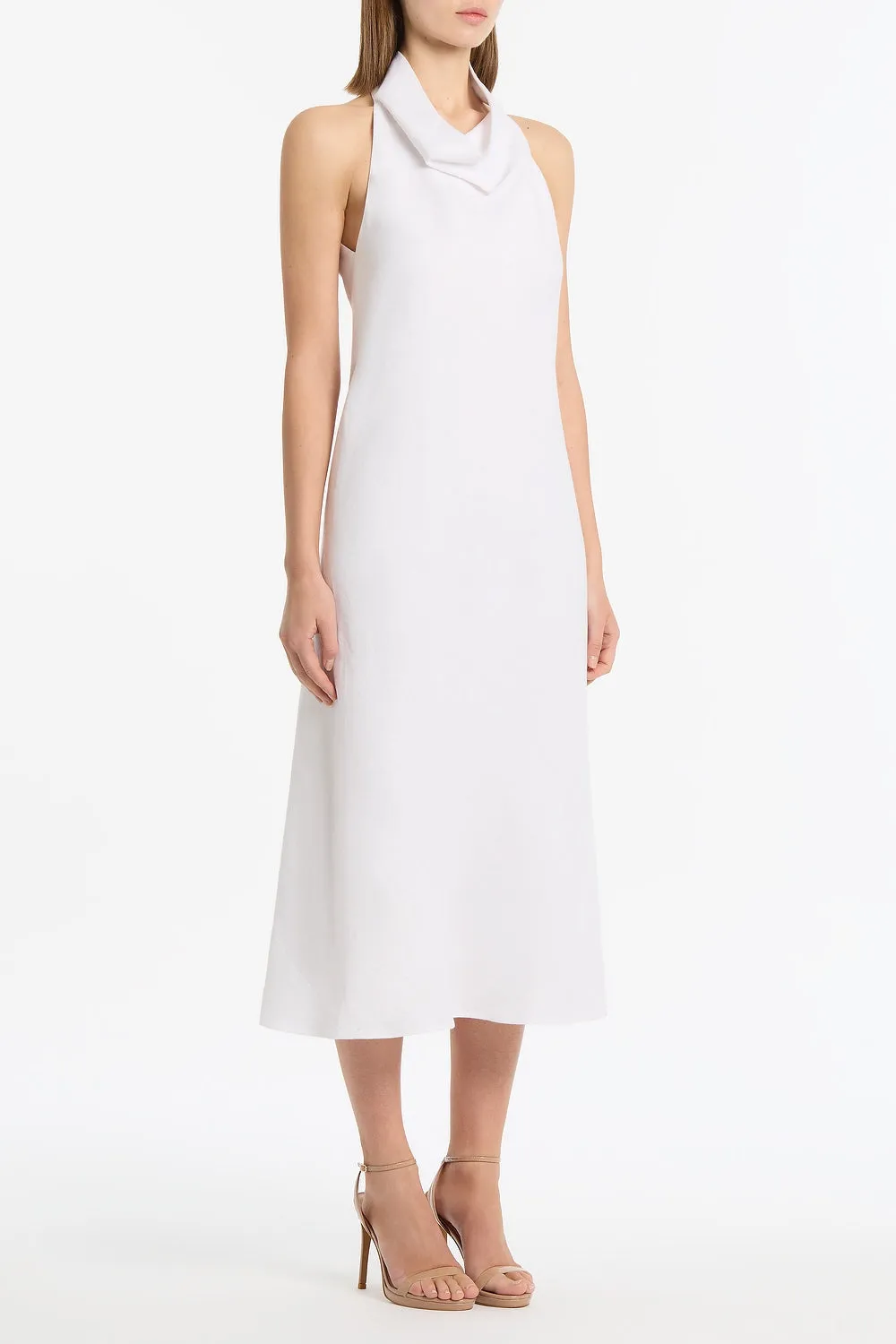IVORY LINEN COWL NECK MIDI DRESS sold by Carla Zampatti product image thumbnail 2