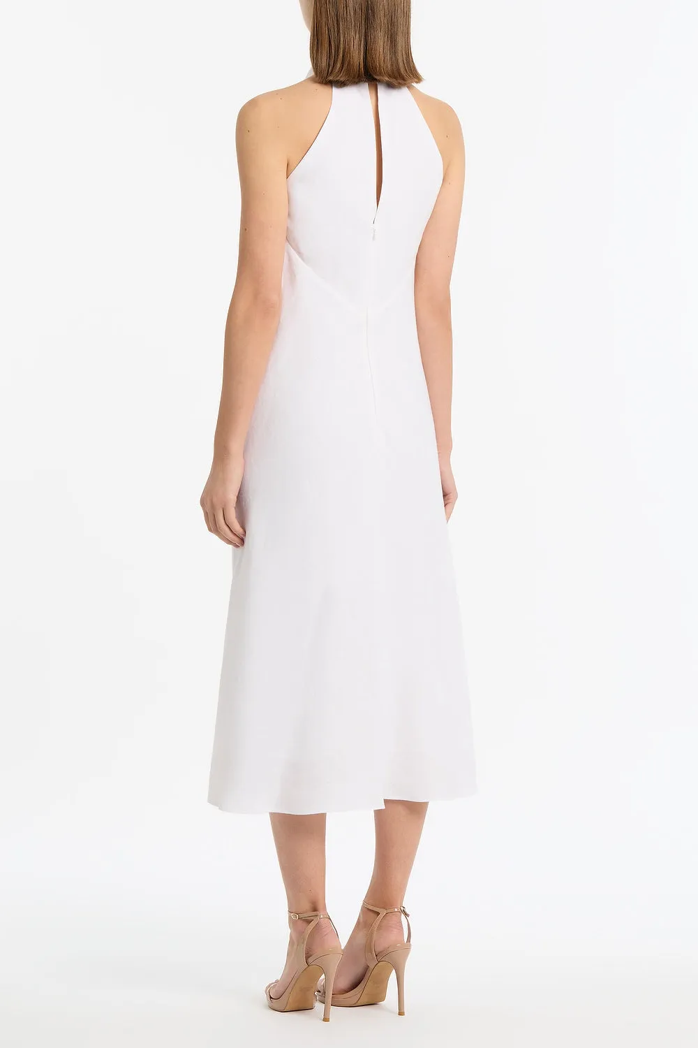IVORY LINEN COWL NECK MIDI DRESS sold by Carla Zampatti product image thumbnail 3