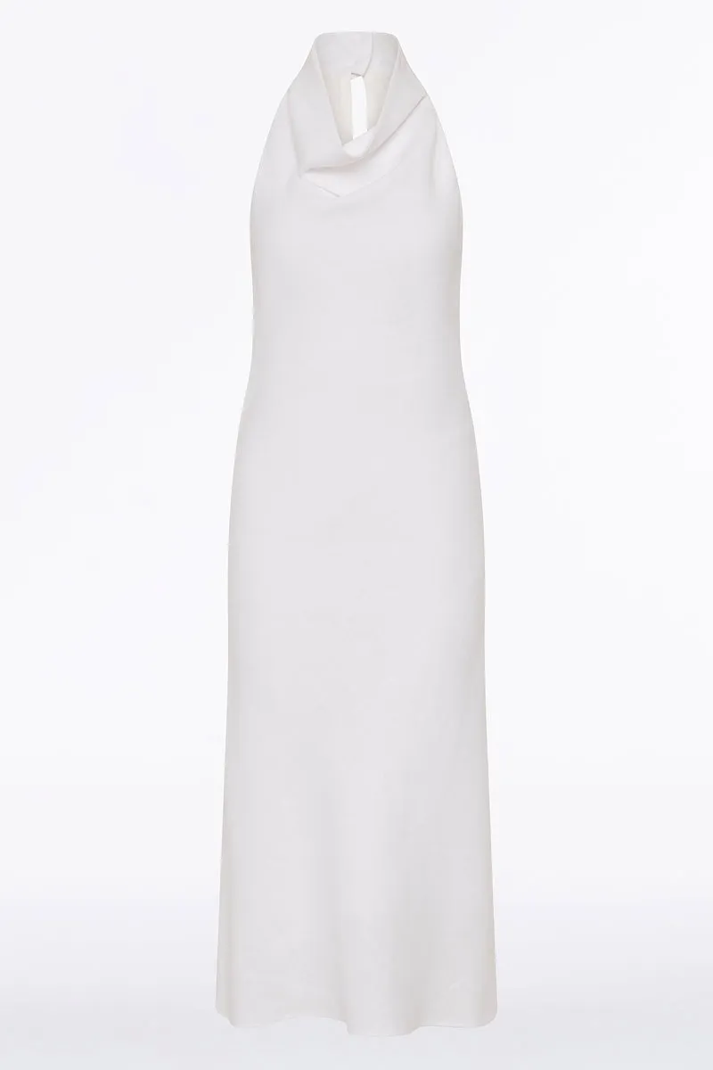 IVORY LINEN COWL NECK MIDI DRESS sold by Carla Zampatti product image thumbnail 4