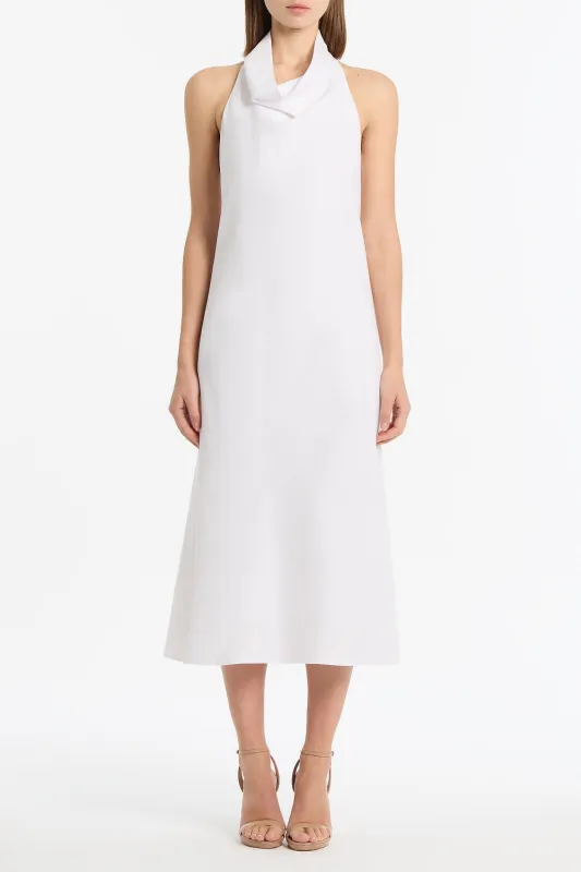 IVORY LINEN COWL NECK MIDI DRESS sold by Carla Zampatti
