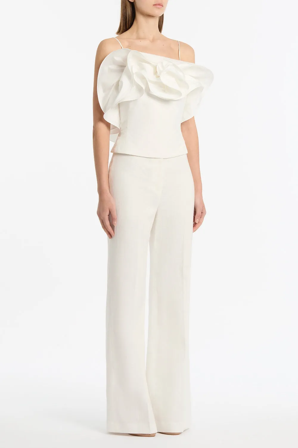 IVORY COTTON TAFFETA FLOWER TOP sold by Carla Zampatti product image thumbnail 2