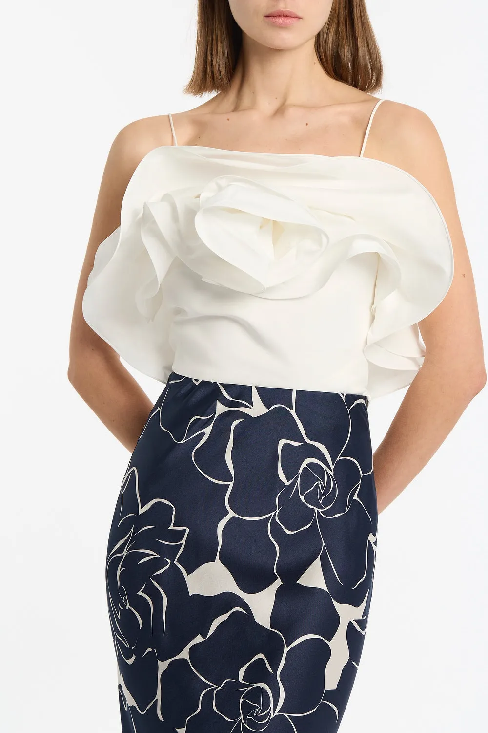 IVORY COTTON TAFFETA FLOWER TOP sold by Carla Zampatti product image thumbnail 5