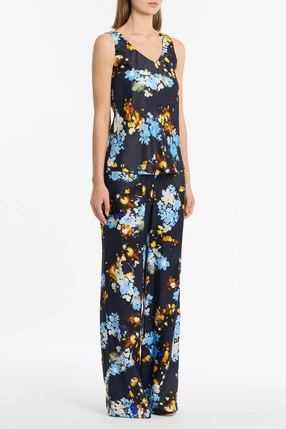 MIDNIGHT BOTANICA VISCOSE TWILL GATHERED WAIST PANT sold by Carla Zampatti product image thumbnail 2