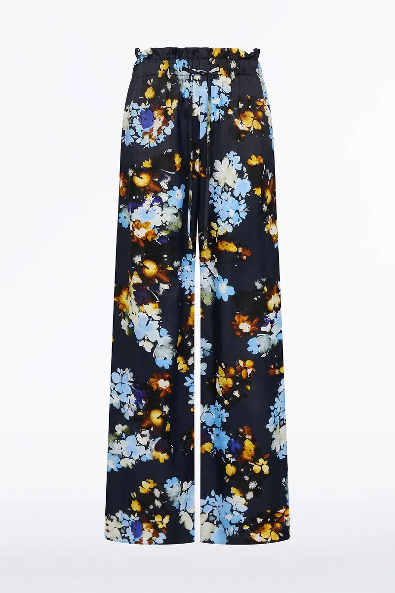MIDNIGHT BOTANICA VISCOSE TWILL GATHERED WAIST PANT sold by Carla Zampatti product image thumbnail 5