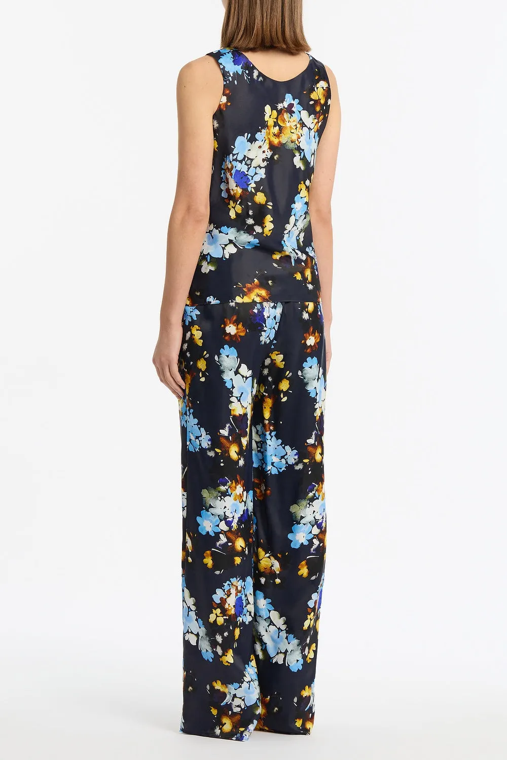 MIDNIGHT BOTANICA VISCOSE TWILL GATHERED WAIST PANT sold by Carla Zampatti product image thumbnail 3