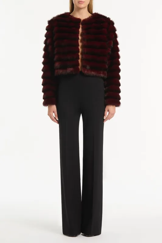 BORDEAUX CROPPED FUR JACKET sold by Carla Zampatti