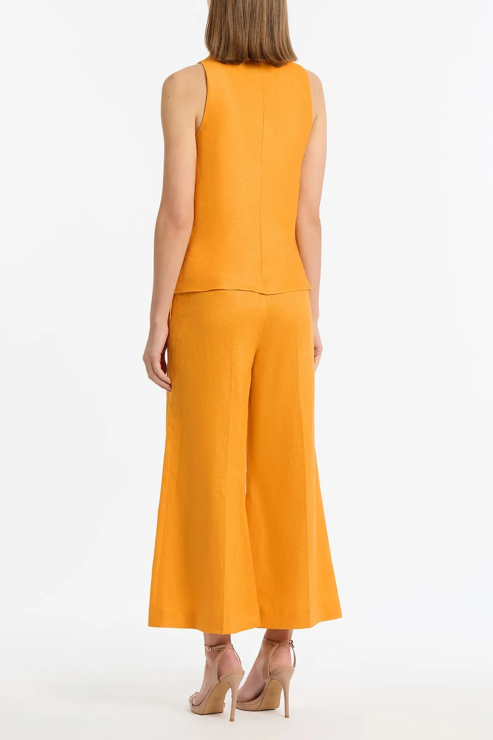 AMBER LINEN FOLDED COLLAR TOP sold by Carla Zampatti product image thumbnail 3