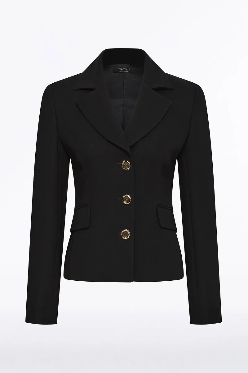 BLACK CREPE FITTED WAIST JACKET sold by Carla Zampatti product image thumbnail 5