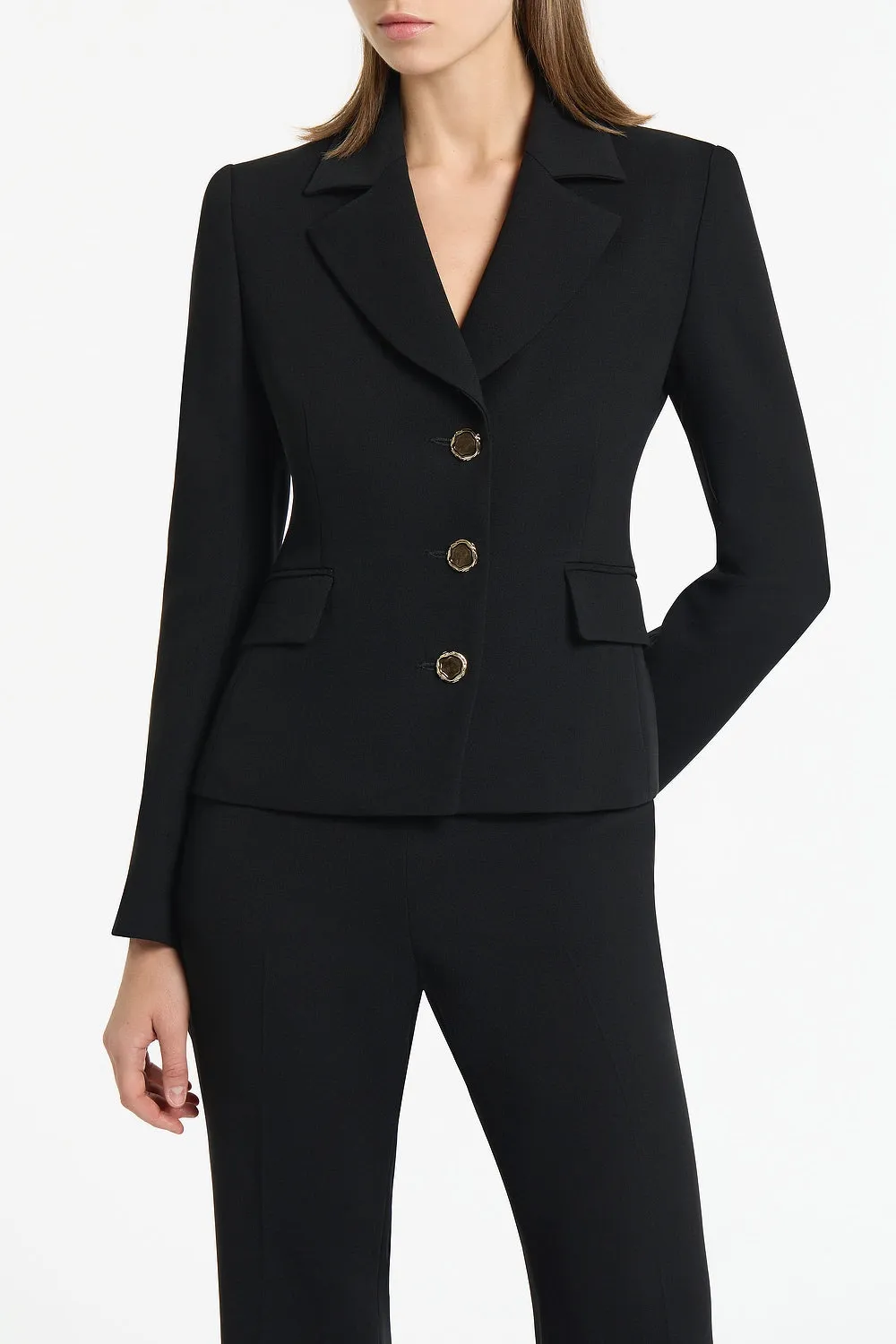 BLACK CREPE FITTED WAIST JACKET sold by Carla Zampatti product image thumbnail 4