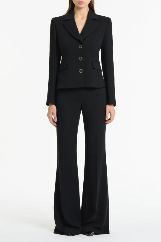 BLACK CREPE FITTED WAIST JACKET made by Carla Zampatti