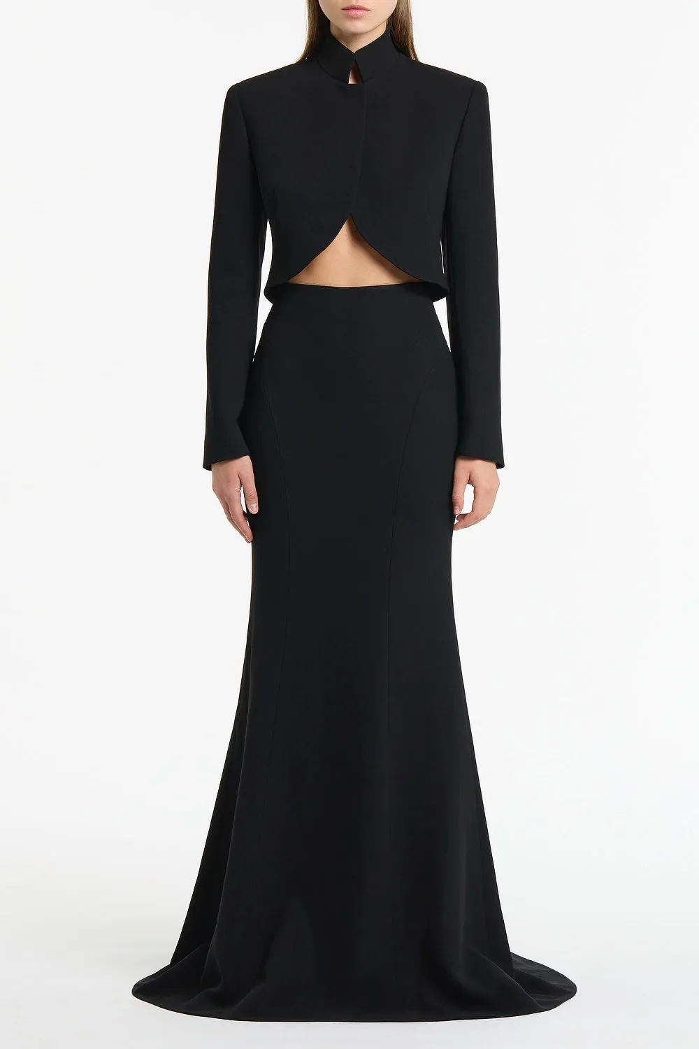 BLACK CREPE CROP JACKET sold by Carla Zampatti
