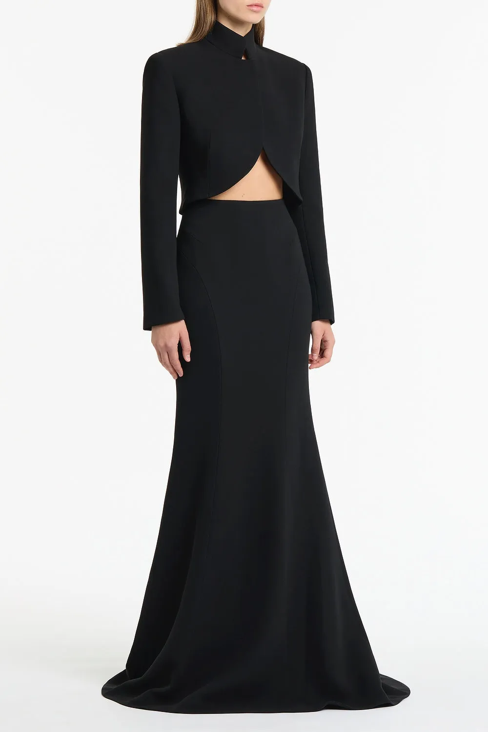 BLACK CREPE CROP JACKET sold by Carla Zampatti product image thumbnail 2