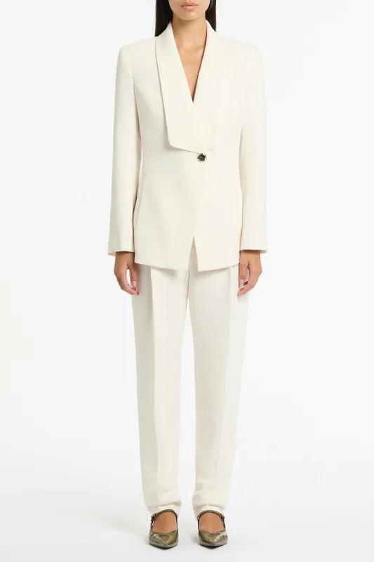 IVORY CREPE SHAWL COLLAR JACKET made by Carla Zampatti