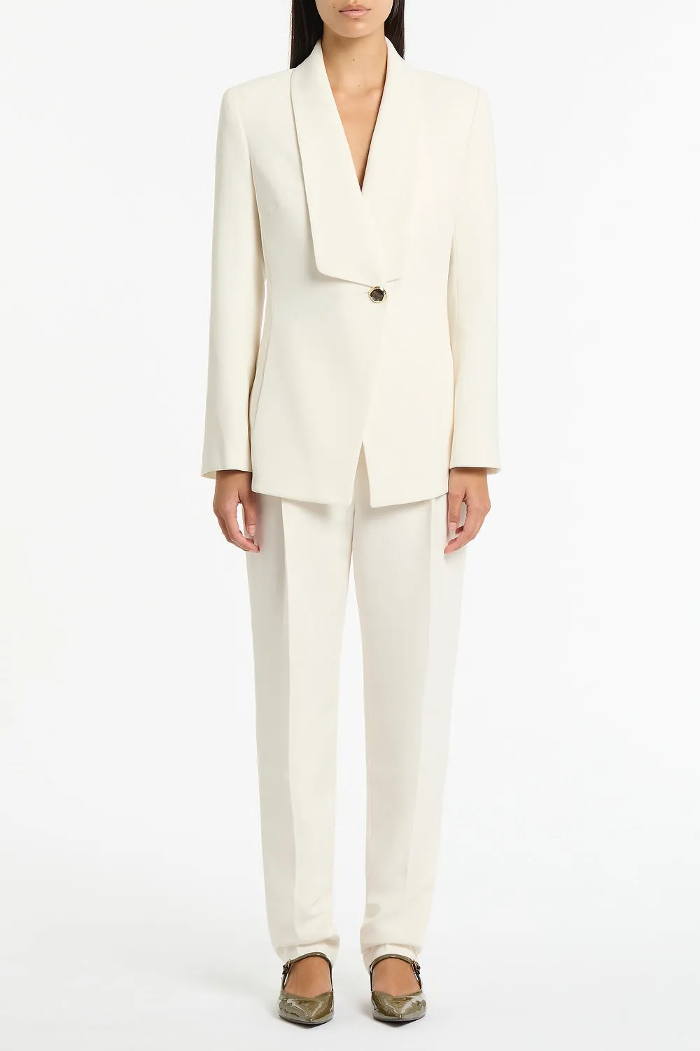 IVORY CREPE SHAWL COLLAR JACKET sold by Carla Zampatti