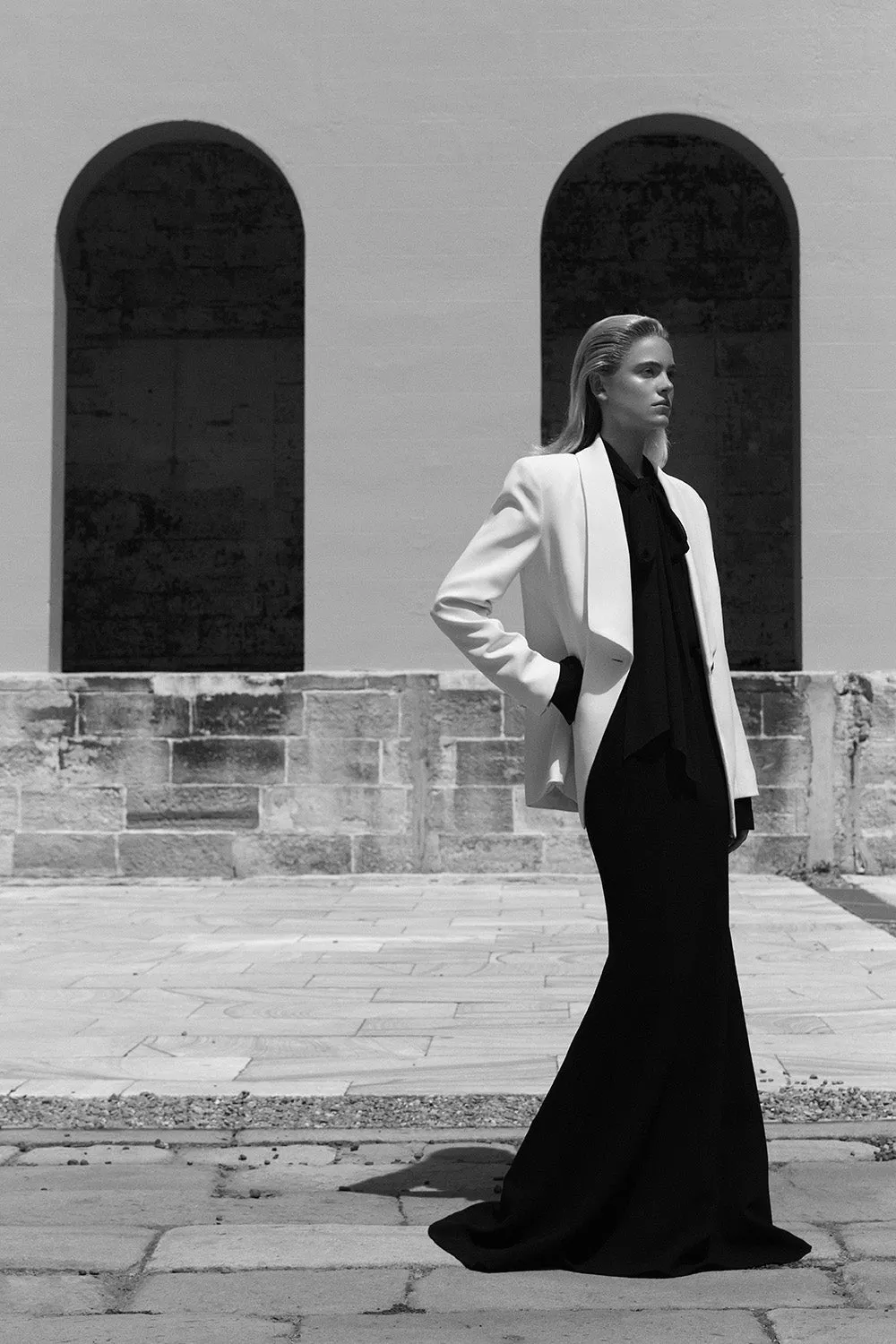 IVORY CREPE SHAWL COLLAR JACKET sold by Carla Zampatti product image thumbnail 5