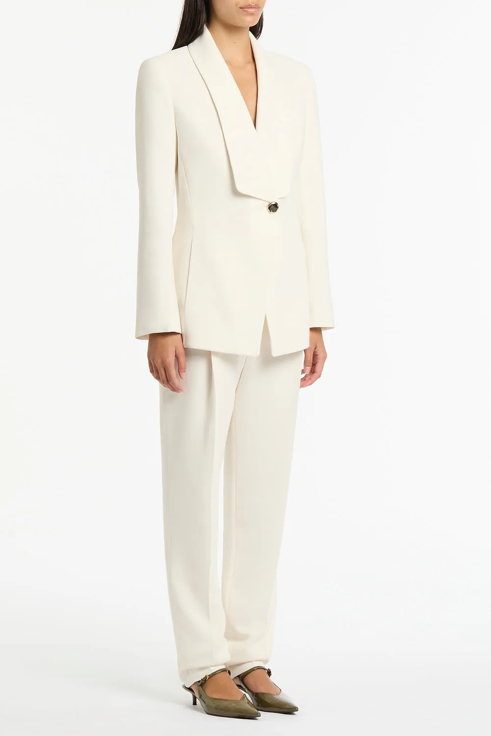 IVORY CREPE SHAWL COLLAR JACKET sold by Carla Zampatti product image thumbnail 2