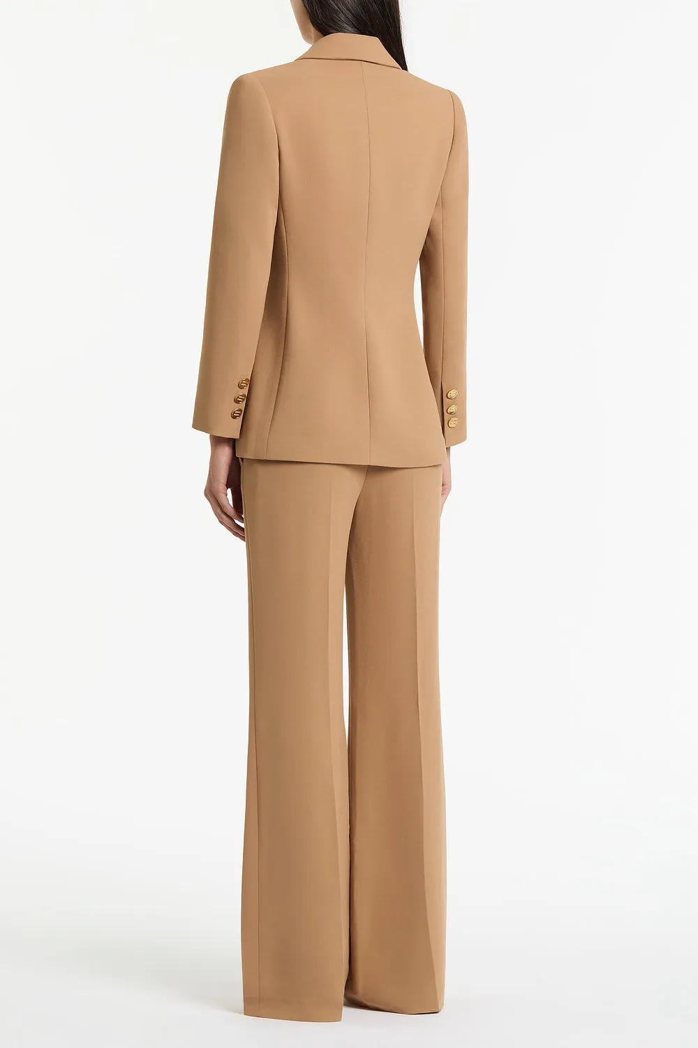 CINNAMON CREPE PEAKED DOUBLE BREASTED JACKET sold by Carla Zampatti product image thumbnail 3