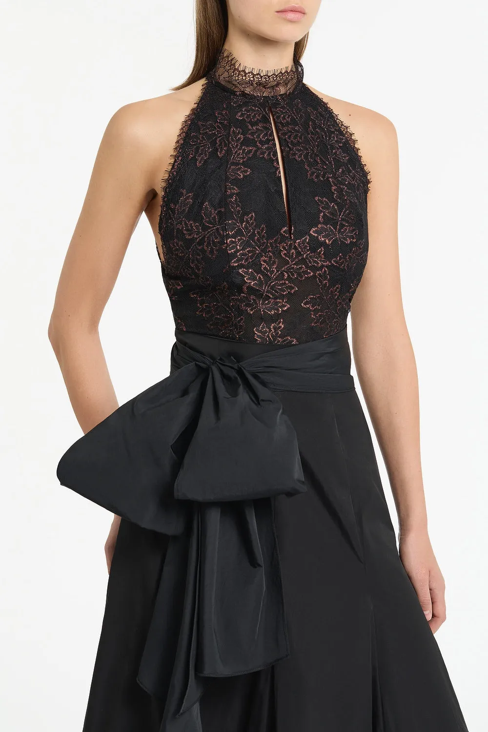 BLACK METALLIC LACE HALTER TOP sold by Carla Zampatti product image thumbnail 4