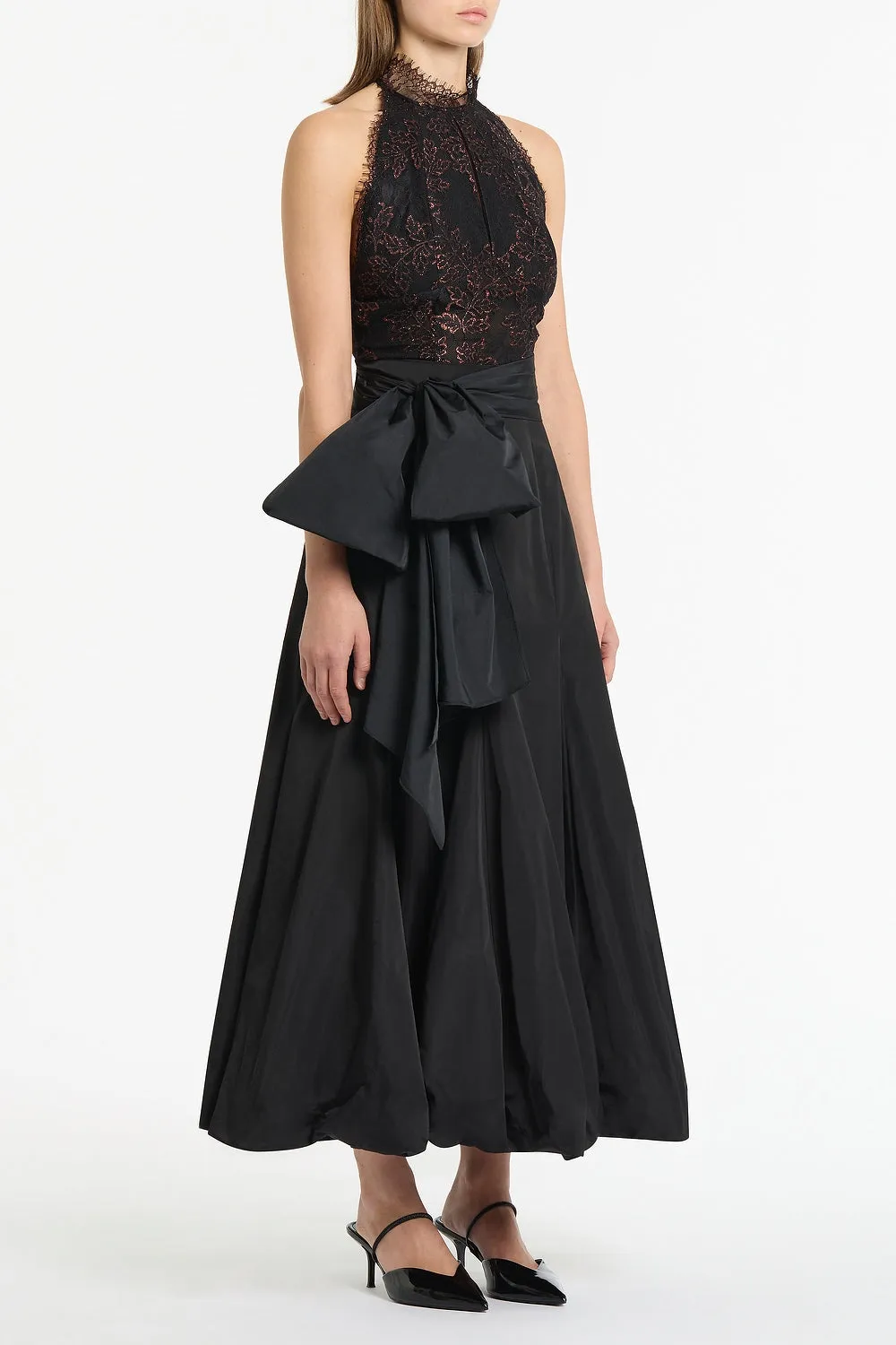 BLACK METALLIC LACE HALTER TOP sold by Carla Zampatti product image thumbnail 2