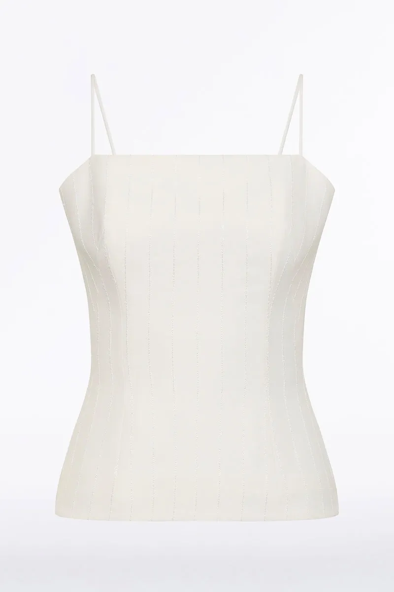 IVORY STARLIGHT TWILL BUSTIER TOP sold by Carla Zampatti product image thumbnail 5