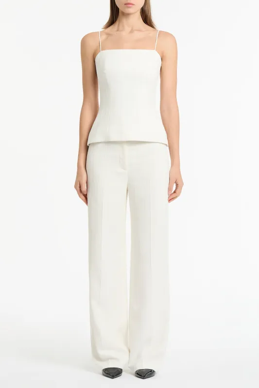 IVORY STARLIGHT TWILL BUSTIER TOP made by Carla Zampatti