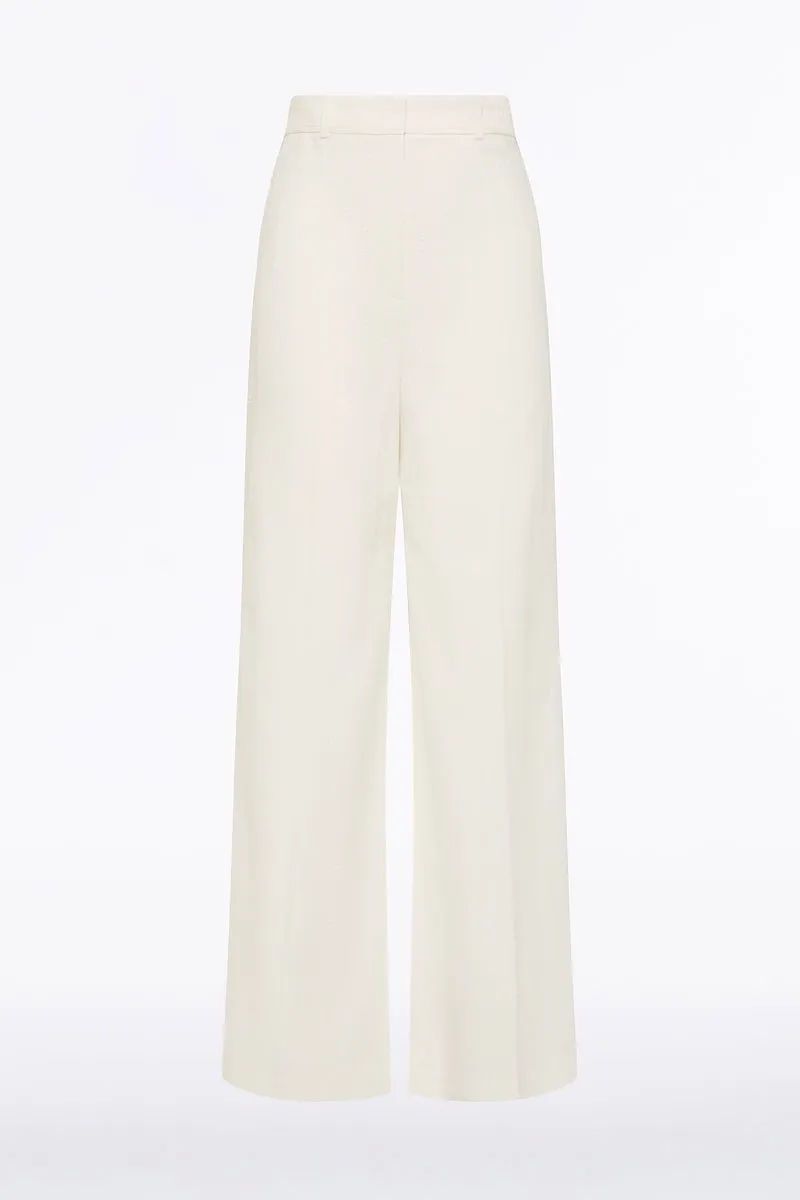 IVORY STARLIGHT TWILL TUCK FRONT PANT sold by Carla Zampatti product image thumbnail 5