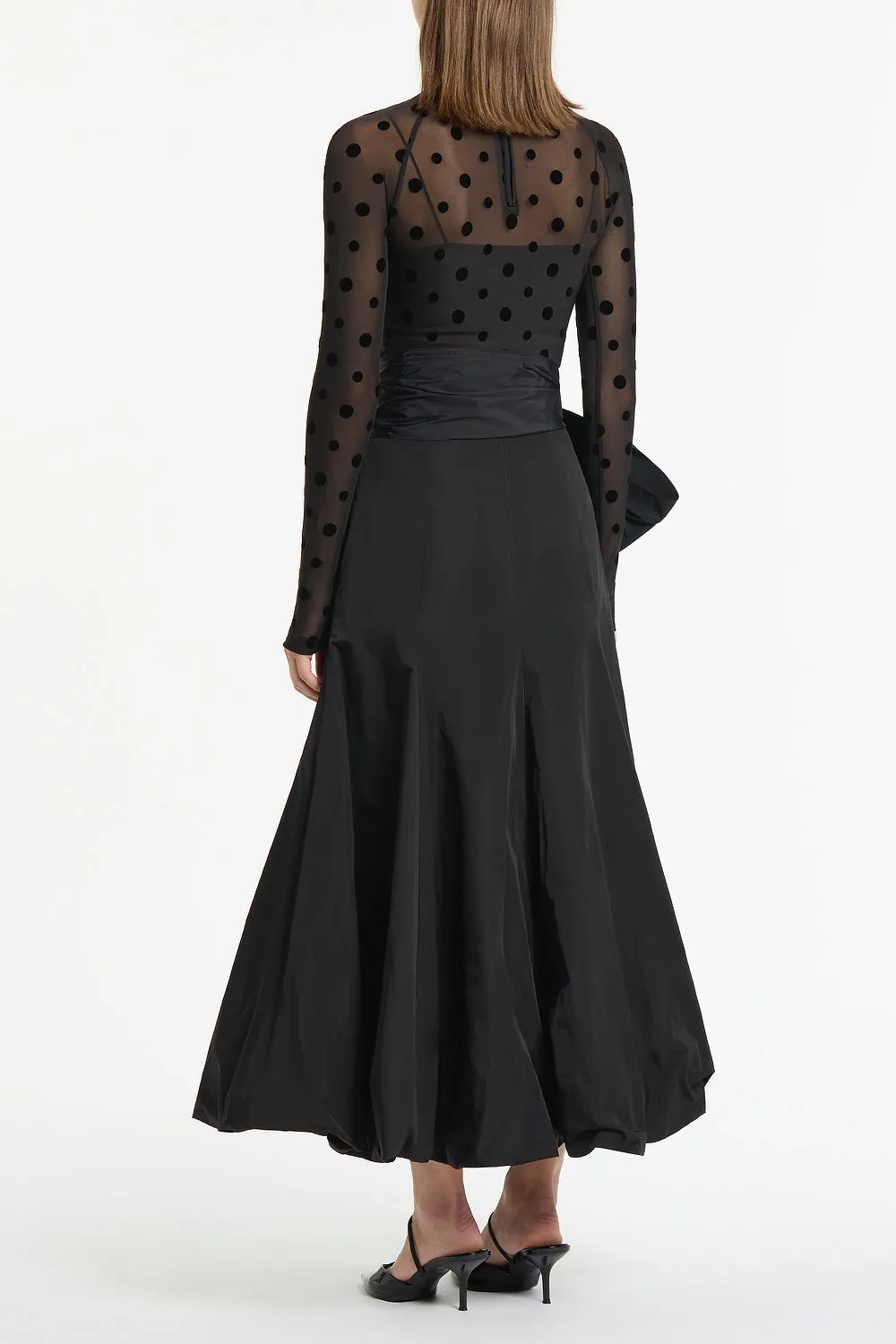 BLACK MESH SPOT LONG SLEEVE TOP sold by Carla Zampatti product image thumbnail 3