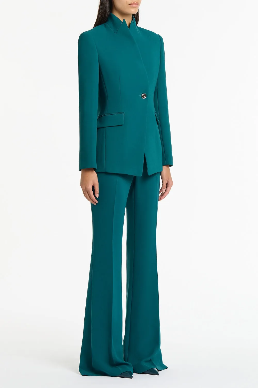 SERPENTINE CREPE LONG LINE SINGLE BREASTED JACKET sold by Carla Zampatti product image thumbnail 2