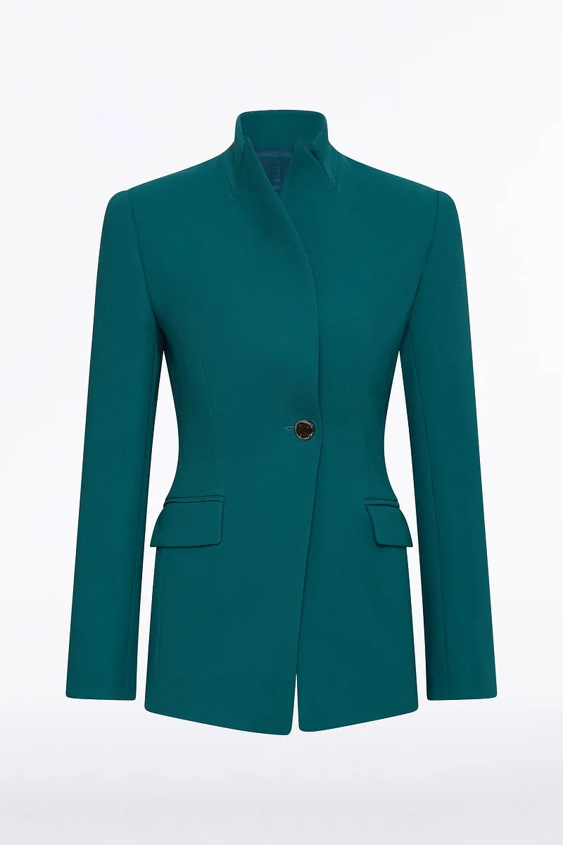 SERPENTINE CREPE LONG LINE SINGLE BREASTED JACKET sold by Carla Zampatti product image thumbnail 4