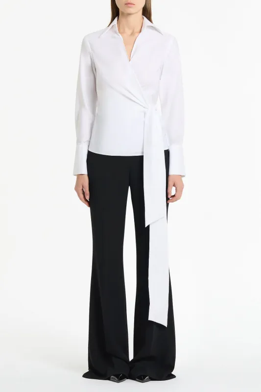 WHITE COTTON WRAP TOP made by Carla Zampatti